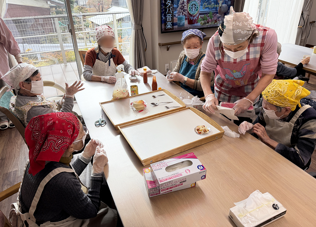 クリスマスバイキングのピザづくり