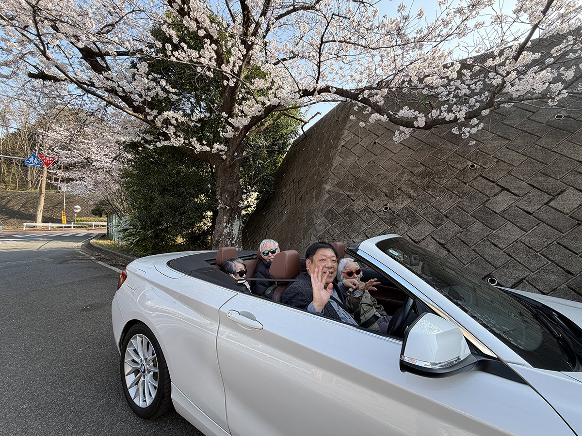 オープンカーでのお花見ドライブ