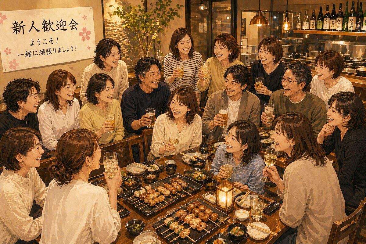 新人歓迎会のイラスト