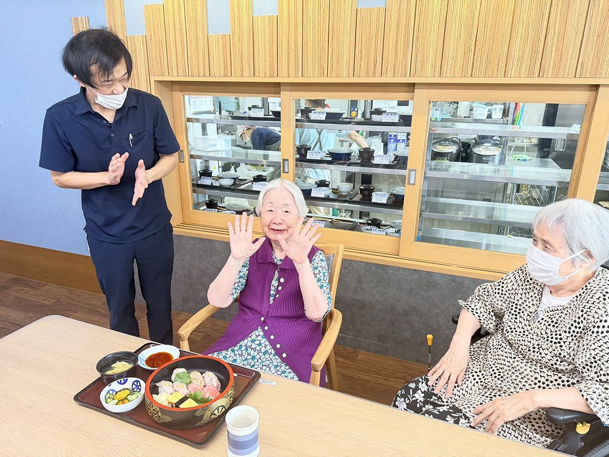 お誕生日のリクエストメニューのお寿司